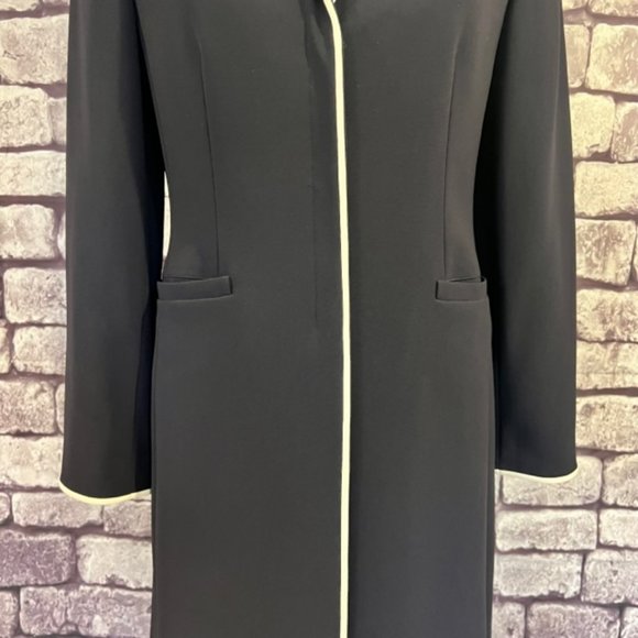 Ann Taylor Navy & White Long Sleeve Fully Lined Jacket Size 4 - Picture 3 of 9